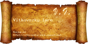 Vitkovszky Imre névjegykártya