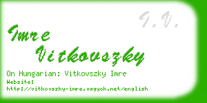 imre vitkovszky business card